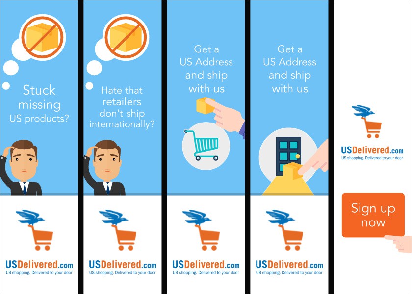 Package Forwarder service needs powerful banner ads!