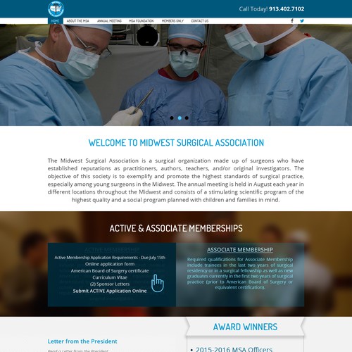 Landing Page for a Surgical Association