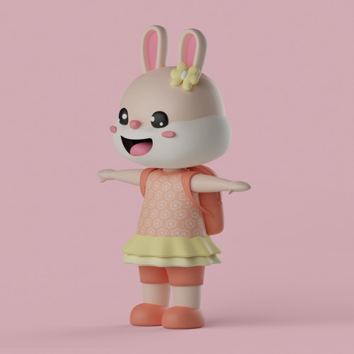 Design an Adorable Baby Rabbit Girl Mascot for a Fun Children Video Series