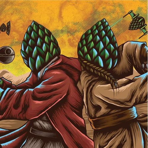 Edge Brewing label illustration