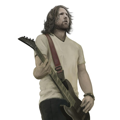 Bass guitar illustration for Music Website