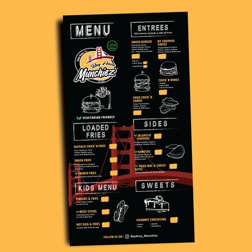 Bay Area Munchiez Menu design project