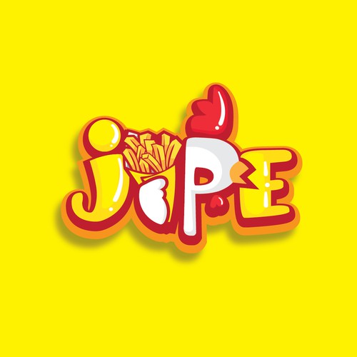 Fun logo for a chicken restaurant named JIPE.