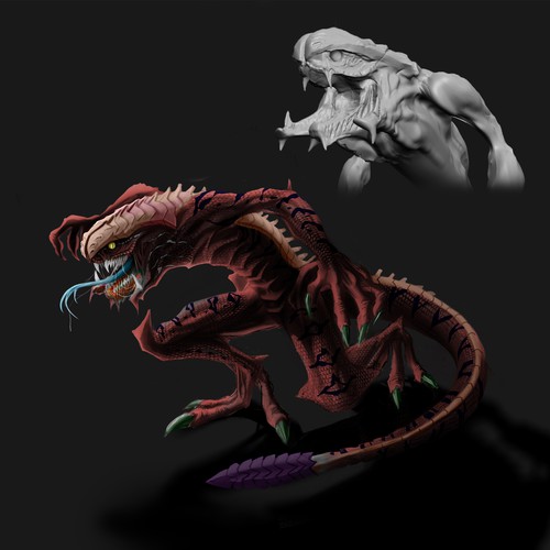 Reptile alien concept 2D & 3D