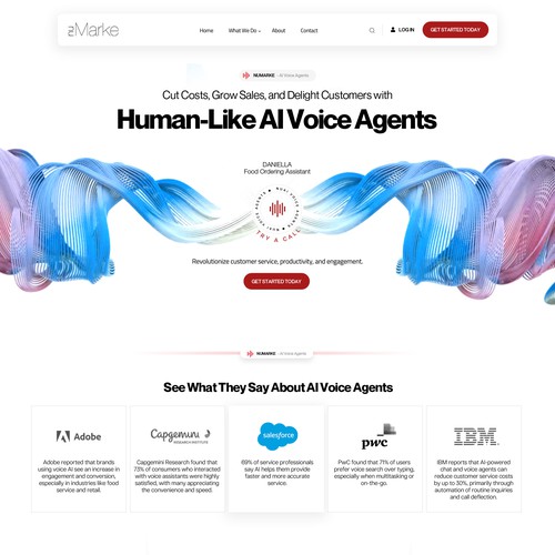 AI Voice Agents Web Page Design