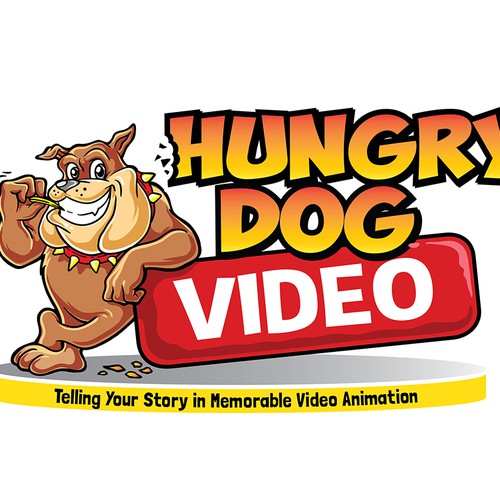 Create a Whimsical Logo for "Hungry Dog Video"