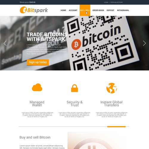 Create a winning landing page for a bitcoin exchange startup