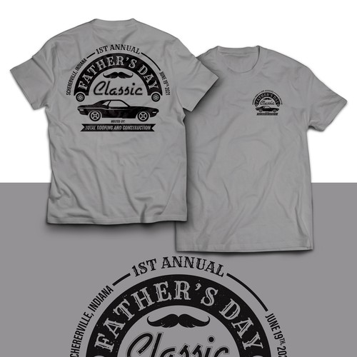 T-shirt design concept for vintage vehicle show 
