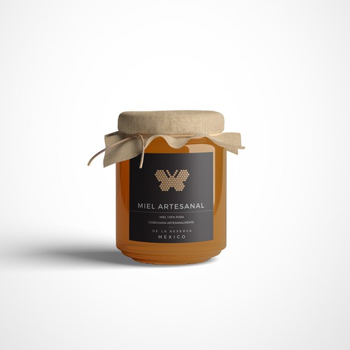 Etiqueta para miel artesanal 100% pura de la reserva de la mariposa monarca