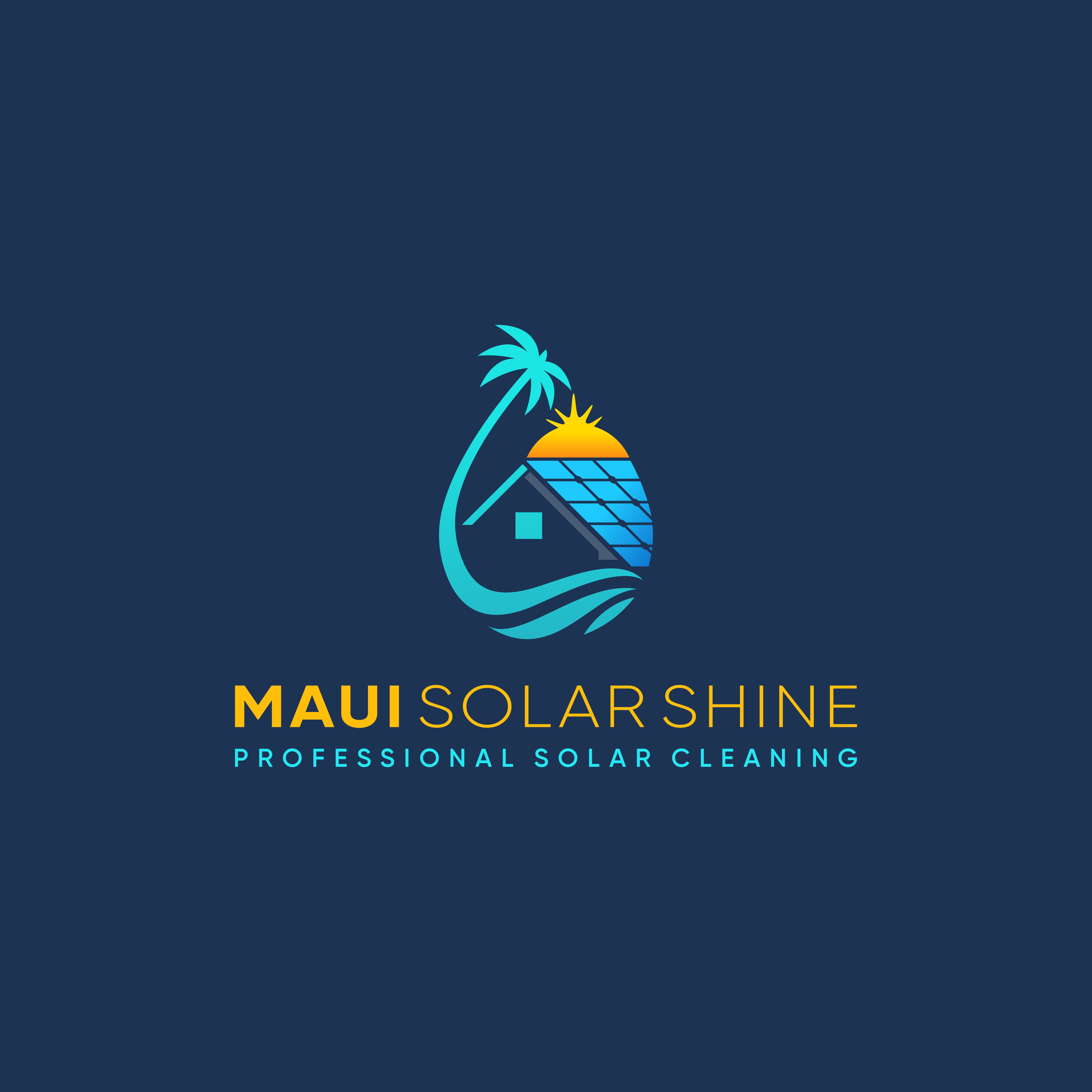 Design a logo for a solar panel cleaning business in Maui, Hawaii