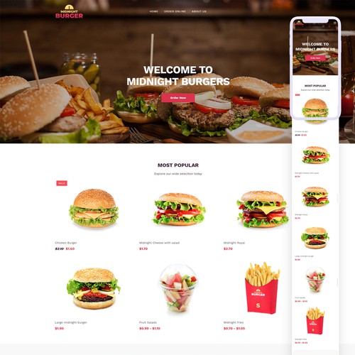 Ecommerce Burger Store website