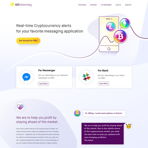 Landing page design