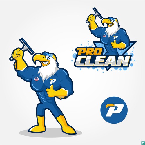 Exterior Cleaning Mascot Logo - Pro Clean