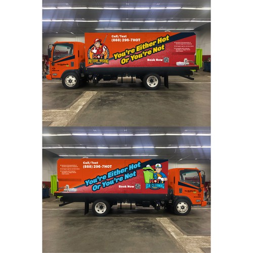Truck wrap design for Hot Pressure Washing & Hot Bin Cleaning