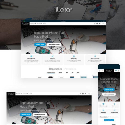 iLoja Apple products repair web design