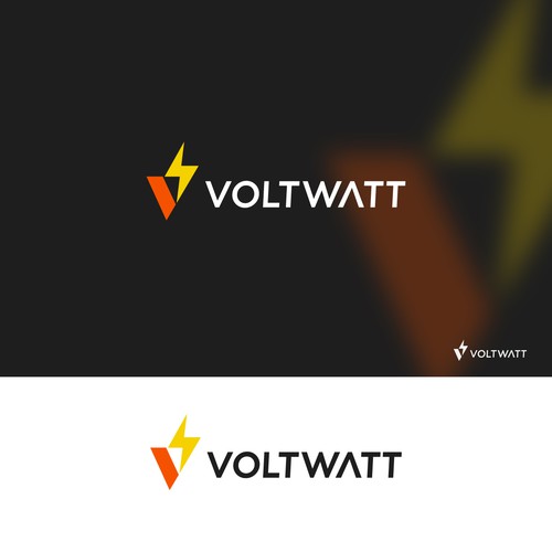 modern letter V and bolt logo