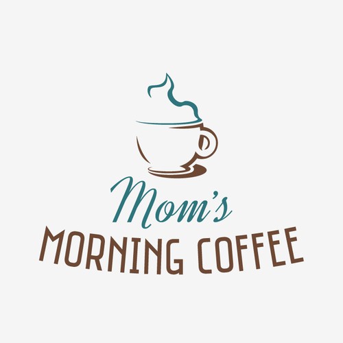 Create a simple, cute coffee logo for a mommy blog