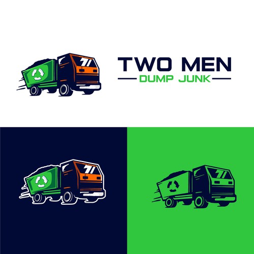 Two Men Dump Junk Logo Design