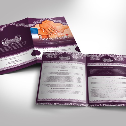 Graphic design for a booklet about Indian culture