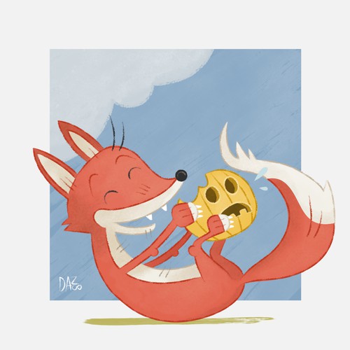 A fox who really loves pumpkins