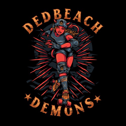 DedBeach Demons Roller Derby inspired t-shirt