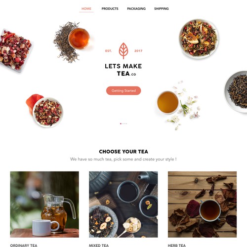 Lets Make Tea Website Concept