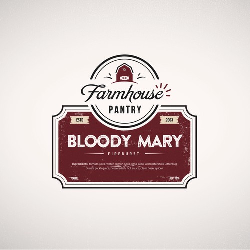 Sticker design for a Bloody Mary cocktail