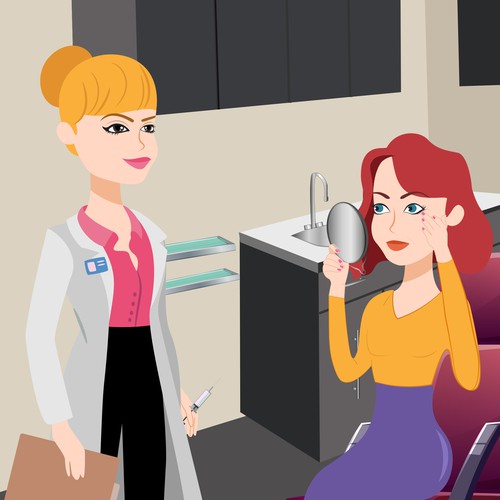 Cosmetology botox illustration