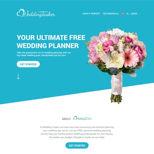 Wedding Tasker landing page