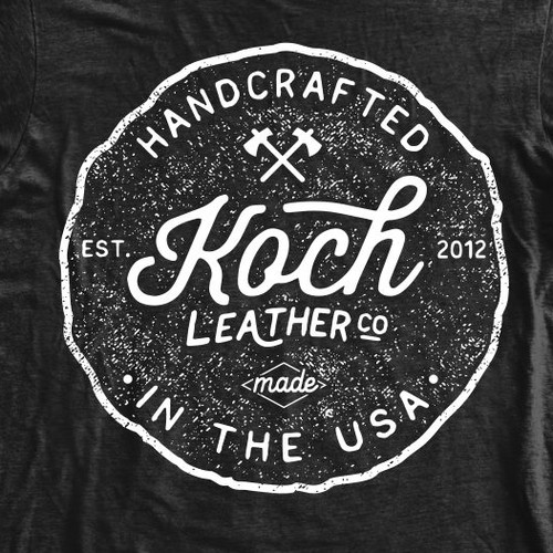 Handcrafted and Hard-Wearing t-shirt design for Koch Leather Co.