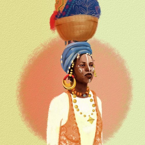 Fulani Tribe Woman Illustration