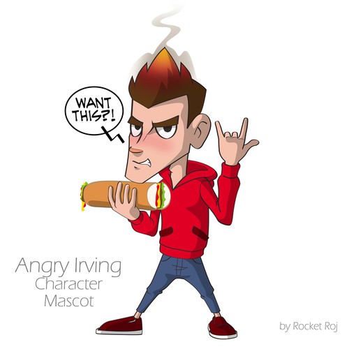 Angry Irving Character Mascot