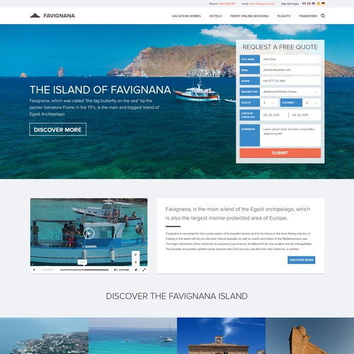 Website design for Favignana