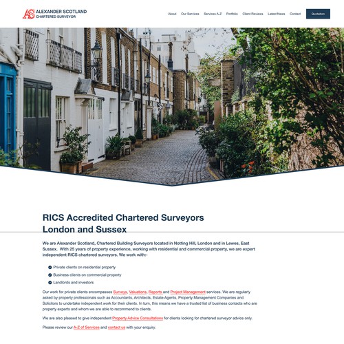 Squarespace Website for Chartered Surveyors