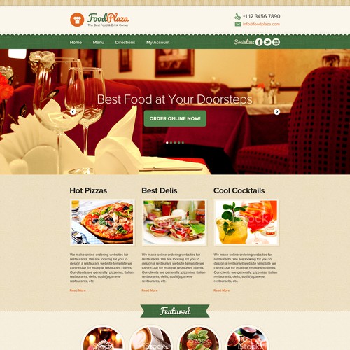 Restaurant Website Template Design