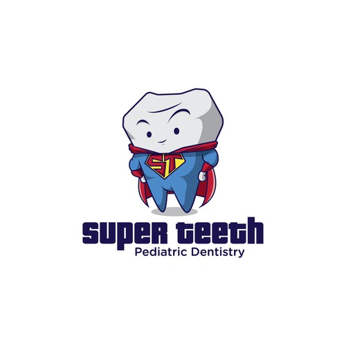 Masculine super teeth logo design