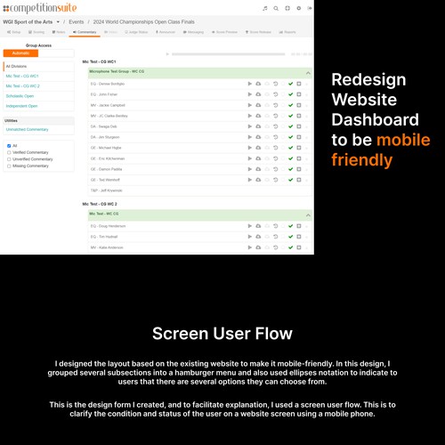 Redesign dashboard mobile friendly