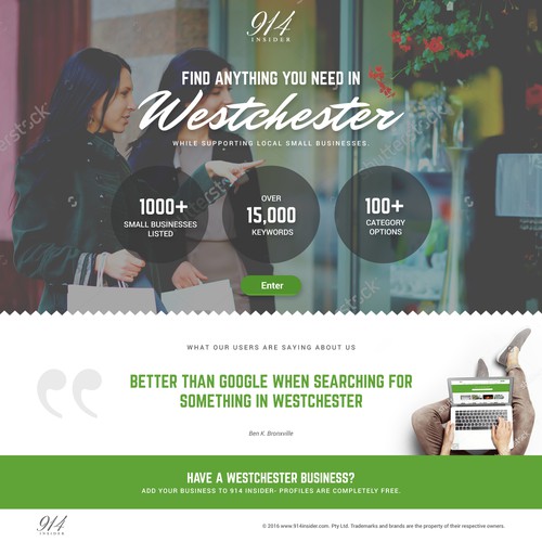 914 Insider Landing Page Design