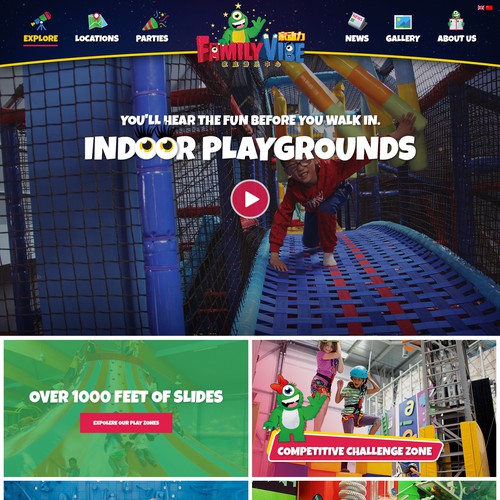 A indoorplayground website design -- FamilyVibes