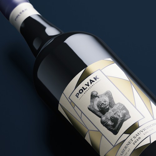 Polvak 2020 Cabernet Sauvignon Wine Label Design