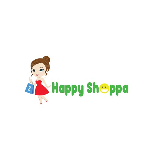Happy character for an online shop