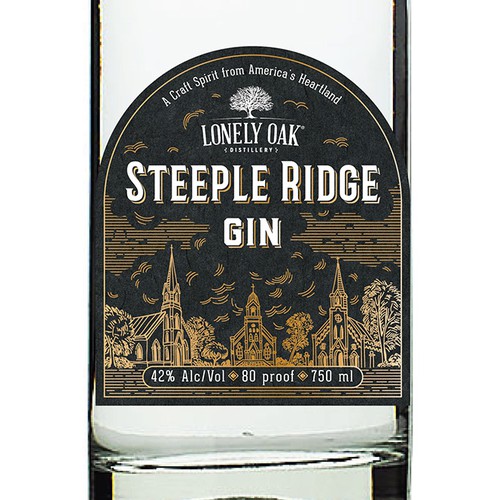 Label fo Steeple Ridge Gin