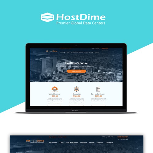 Host Dime data center web site