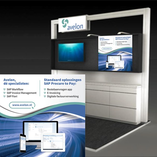 Design a powerful trade show booth graphic for an IT company