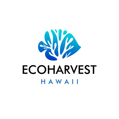 EcoHarvest Hawaii | Fish Logo | Fishing Logo | Coral Logo | Reefs Logo | Aquarium Logo