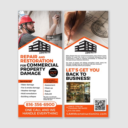 Commercial Restoration Rack Card – Clear Photos & Fast‑Response Messaging