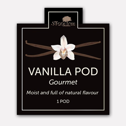 Label design concept for Vanilla Pods