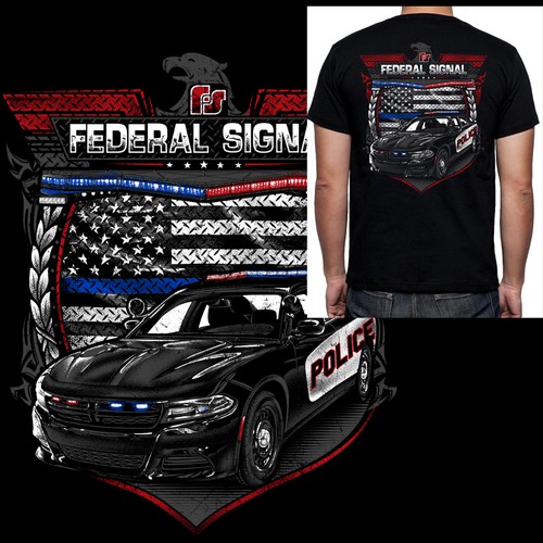 Grunge style police market t-shirt