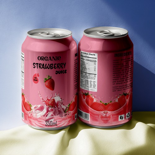 Strawberry Can Label Design