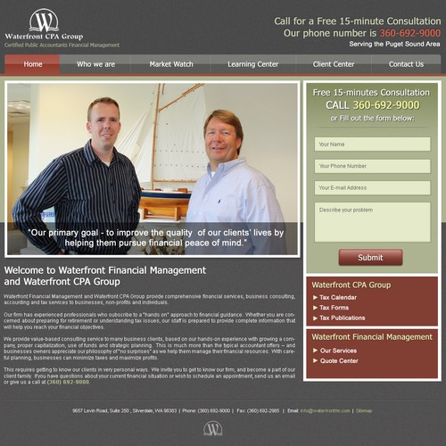 website design for Waterfront CPA Group